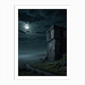 Castle At Night Art Print