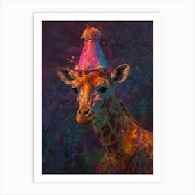 Birthday Giraffe Art Print