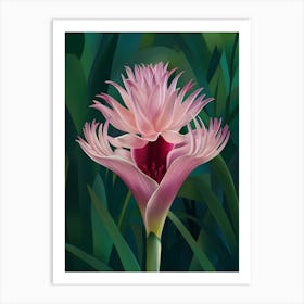 Pink Flamingo Flower Art Print