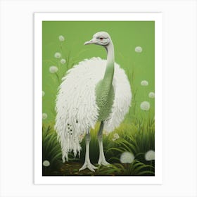 Ohara Koson Inspired Bird Painting Ostrich 2 Art Print