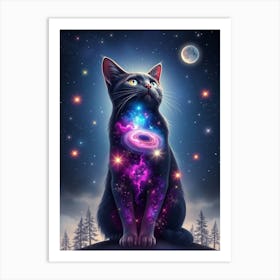 Galaxy Cat 4 Art Print