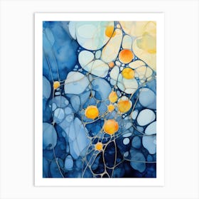 Blue And Yellow Abstract Painting Art Print