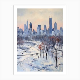 Winter City Park Painting Grant Park Chicago United States 3 Art Print