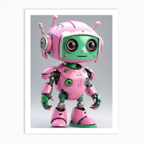 Pink Robot Art Print