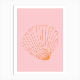 Line Drawing Shell Pink Art Print
