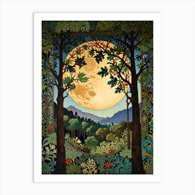 William Morris Full Moon In The Forest 7 Art Print