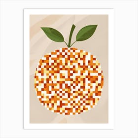 Orange Pixel Art 2 Art Print