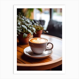Coffee Cup On A Wooden Table 2 Art Print