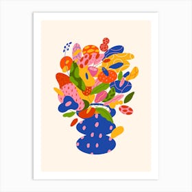 Illustration Abstract Vase With Flowers 1 Art Print