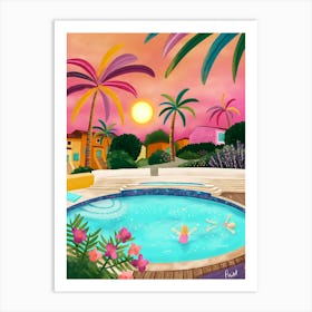 France Cannes Provence Europe Tropical Pool Art Print Art Print