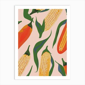 Abstract Corn Pattern Illustration 3 Art Print