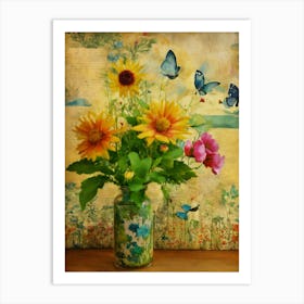 Flowers In A Vase-Festival Vibes Art Print