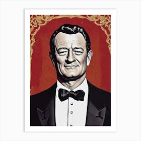 John Wayne Illustration Movies Art Print