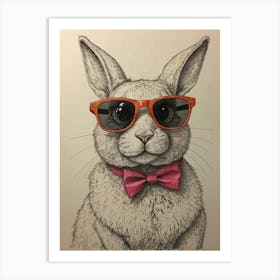 Bunny In Sunglasses Art Print