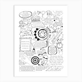 Blink 182 Doodle Lyrics Art Print