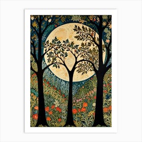 William Morris Moonlight In The Trees 12 Art Print