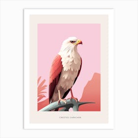 Minimalist Crested Caracara 3 Bird Poster Art Print