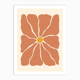 Abstract Flower 01 - Terracotta Art Print