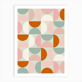 Mid Century Modern Sage Green And Peach Art Print