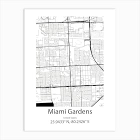 Miami Beach,United States Minimalist Map Póster