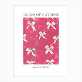 Pink And White Bows 2 Pattern Poster Art Print