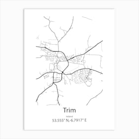 Trim,Ireland Minimalist Map Art Print