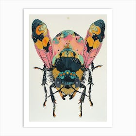 Colourful Insect Illustration Yellowjacket 10 Art Print