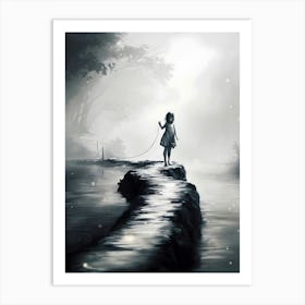 Little Girl Walking On A Path Art Print