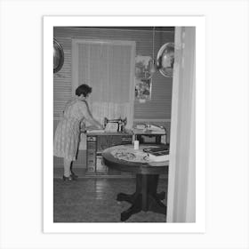 Farmer S Wife At Her Sewing Machine, Near Auburn, Placer County, California By Russell Lee Art Print