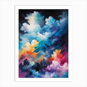 Abstract Glitch Clouds Sky (21) Art Print