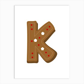 Gingerbread Decorative Letters Living Room Holiday Display 11 Art Print