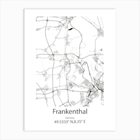 Frankenthal,Germany Minimalist Map Art Print