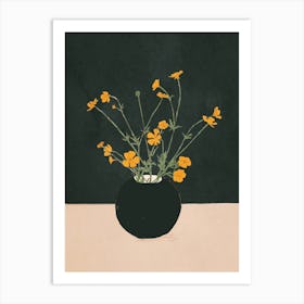 Blooming Wildflowers Yellow Art Print