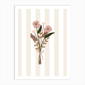 Stripey Bunch Of Flowers Art Print