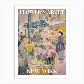 Vintage Flower Market Painting New York 5 Art Print