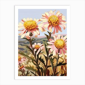 Gaillardia 1 Flower Painting Art Print