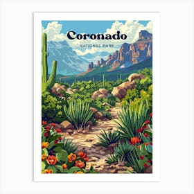 Coronado National Forest Arizona Colorful Digital Travel Art Art Print