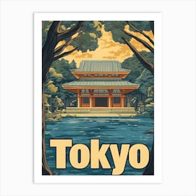 Aihrgdesign A Retro Travel Poster For Tokyo 3 Art Print