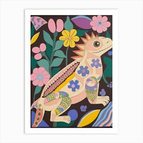 Maximalist Animal Painting Iguana 3 Art Print