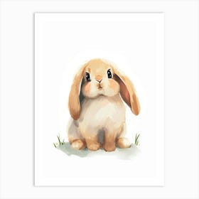 Mini Satin Rabbit Kids Illustration 3 Art Print