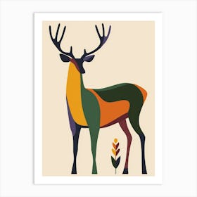 Deer Flat illustration Art Print