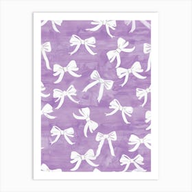 White And Lilac Bows 2 Pattern Art Print