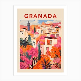 Granada Spain 2 Fauvist Travel Poster Art Print