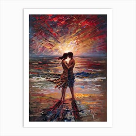 'Love At Sunset' 2 Art Print