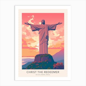 Christ The Redeemer Rio De Janeiro Brazil Travel Poster Art Print