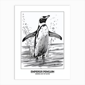 Penguin Jumping Out Of Water Poster 2 Art Print