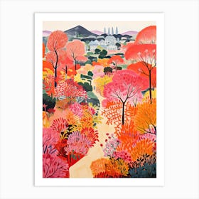 Nong Nooch Tropical Garden, Thailand In Autumn Fall Illustration 3 Art Print