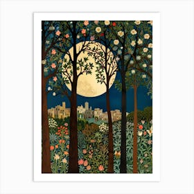 William Morris Moonlight In The Woods 17 Art Print