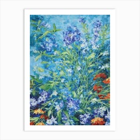 Larkspur Floral Print Bright Painting Flower Art Print