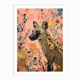 Floral Animal Painting Hyena 3 Art Print